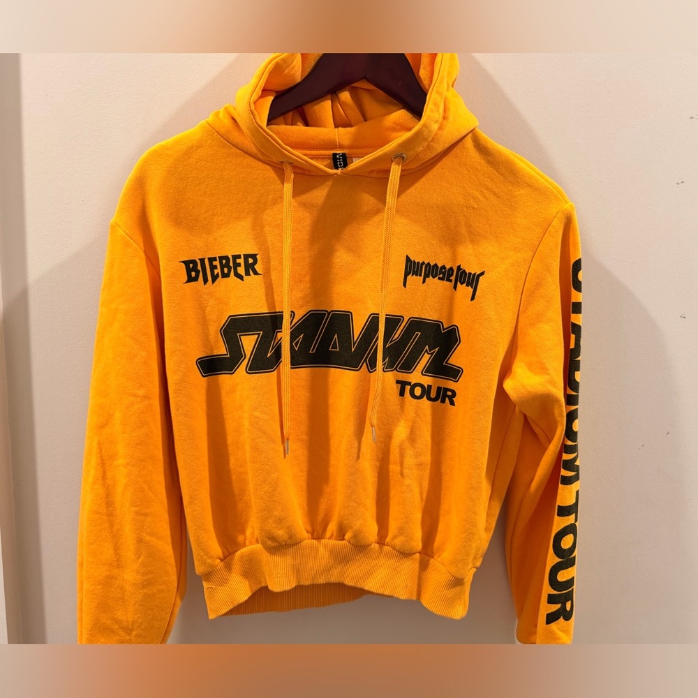 Justin Bieber Purpose‎ Tour Stadium Hoodie Orange H&M Size S